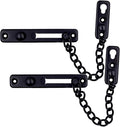 2 Pack Door Chain Lock, KINJOEK Stainless Steel Security Chain Guard with Spring Anti Theft Press Lock, Heavy Duty Polished Door Latch with Screws, Black