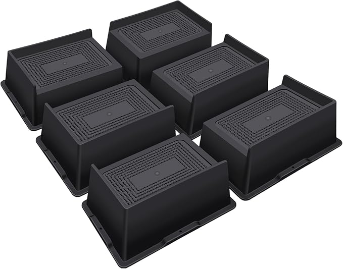 Bed Risers 3 Inch Heavy Duty,Oversized Couch Risers, Extra Wide Furniture Risers for Sofa Table Desk Headboard Chair Lifting,Rectangle Risering Blocks Support 6000 lbs(6 Pack Black)