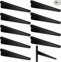 10 Pack Adjustable Shelf Brackets for Double Track System Closet Organization Heavy Duty Wire Shelf Brackets (Black,9 Inches)
