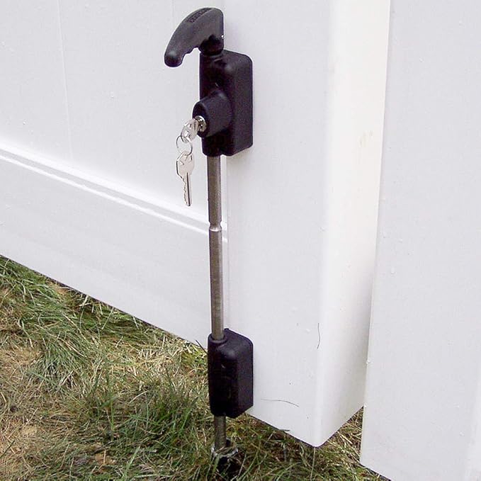 D&D Technologies LB218BX LokkBolt Premium Drop Bolt, Lockable Security Drop Bolt, for Wood and Vinyl Gates, 18" Length