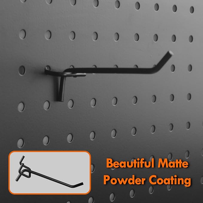 G.CORE Pegboard Hooks Accessories - 30pcs 4inch Metal Peg Board Tool Hangers, Fits 1/8 1/4 Pegs Slots, Pegboard Wall Organizer Shelving Racks, Hanging Display Storage Holders for Garage Craft Office