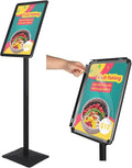 Heavy Duty Pedestal Sign holder floor stand Adjustable Sign Stand for Vertical and Horizontal view Poster Stand with Aluminum Frame for Display 11 x 17 inch Black