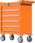 5-Drawers Garage Tool Chest, Large Capacity Tool Cabinet Heavy Duty Mechanic Rolling Tool Box Metal Locking Tool Cart with Drawers and Wheels for Storage