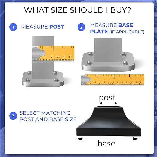 Deck Post Base Cover – Durable, Snap-Together Shoe Base Instantly Transforms Hand & Stair Rail Feet – Porch, Stair & Deck Base Brackets Covers – UV-Resistant ABS Plastic (White)