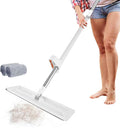 Microfiber Floormop – 49.6x14.1x4.3in Flat Wet Dry Dustmop, Sellf-Wringer Stainless Steel Handlemop | Reusable Machine Washablemop Pads, Easy Household Cleaning Tool for Home Offices