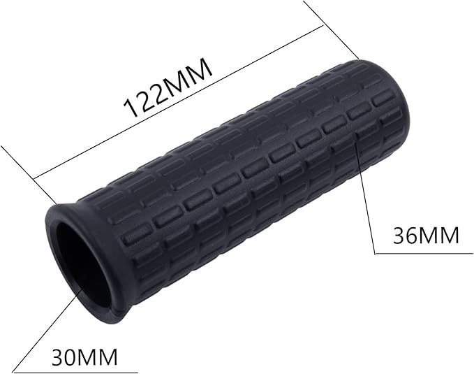 2Pcs Wheelbarrow Rubber Handles Replacement, Anti-slip Handle Grip Covers Weatherproof Handles Non-Slip Round Tubes for Garden Carts(122x30mm Black)