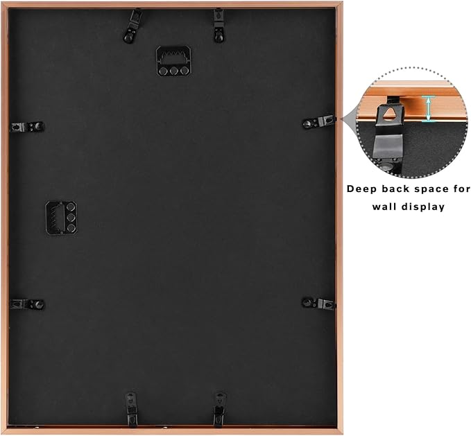 Frametory, 11x14 Metal Picture Frame with Mat for 8x10 Picture & Real Glass, Aluminum Photo Frame Collection (Rose Gold, 1 Pack)