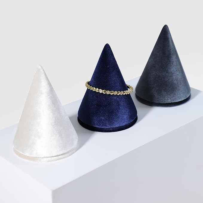 Resilient Velvet Bracelet Display Stand, Cone-Shaped Bangle Storage Holder For Jewelry Store Retail Countertop Organizer Stand (Beige, Resilient Velvet)