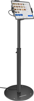 AboveTEK iPad Kiosk Floor Stand - Height Adjustable POS Tablet Floor Stand, 360° Swivel Universal Locking Holder for 7.9"-11" iPad/Air/Samsung - Anti-Theft Security Stand for Retail, Business