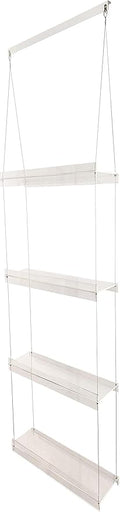 Hanging Acrylic Shelves for Windows (16" Wide, 4 Shelves - 55" Tall)