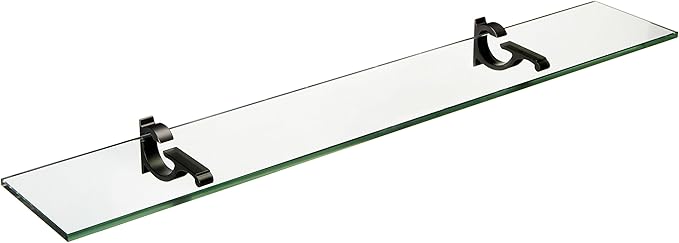 Spancraft Glass M-4.75x12-Black Monarch Glass Shelf, Black, 4.75" x 12"