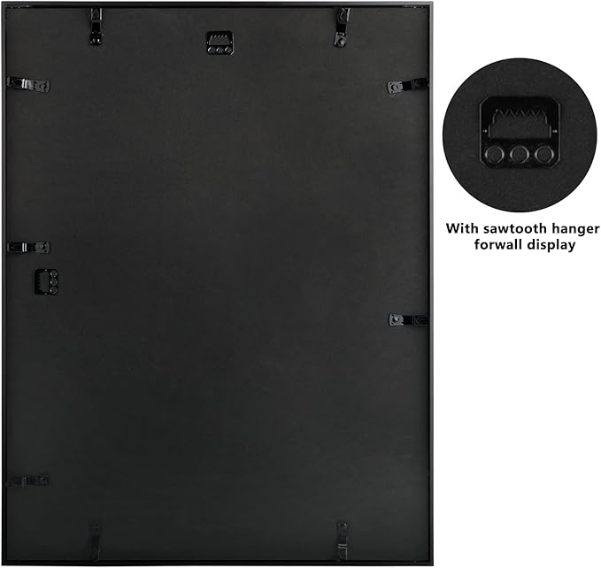 Frametory, 18x24 Metal Picture Frame with Mat for 16x20 Picture & Real Glass, Aluminum Photo Frame Collection (Black, 1 Pack)