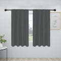 Easy-Going Rod Pocket Blackout Curtains for Bedroom, Room Darkening Window Curtains for Living Room, Thermal Insulated Noise Reduction Solid Window Drapes, 2 Panels(34x54 in, Grey)