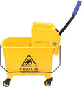 Hyuduo Mop Bucket, 20L Commercial Mop Bucket with Side Press Wringer and 360 Wheels, for Floor Cleaning in Restaurants Offices Industrial Sites