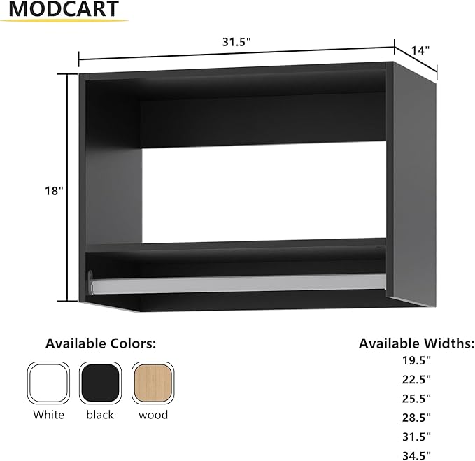 Tall Hanging Closet Unit, Modular Closet System, Wood Closet System Organizer with Storage for Walk In Closets, Clothing Rack Wardrobe Closet for Hanging Clothes, Bedroom, Black, 31.5"W
