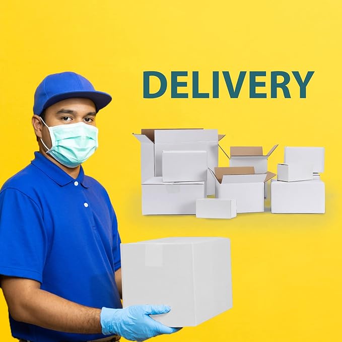 Calenzana 6x4x3 Shipping Boxes Set of 40, White Corrugated Cardboard Box for Mailing Packing Gifts Small Business