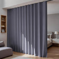 Room Divider Blackout Curtains Flexible Sliding Tracks Sets Ceiling Mounted Rod Window Curtain Privacy Separation for Bedroom Living Rooms,1 Panel Grey Drape and Black Track Set-W144xH108 in