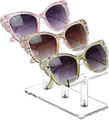 MOOCA 3 Tier Premium Acrylic Eyewear Display Stand, Sunglasses Rack Holder, Sunglasses Stand, Eyewear Organizer for Eyeglasses, 5 in H