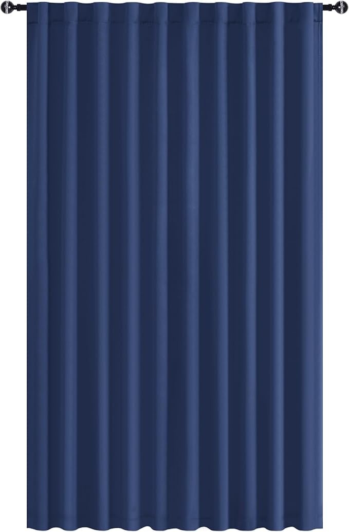 Hiasan Room Divider Curtains Patio Sliding Door Blackout Curtain Privacy Room Thermal Insulated Noise Reduction Panel with Back Tab & Rod Pocket for Bedroom Partition(80 x 84 Inches, Navy)