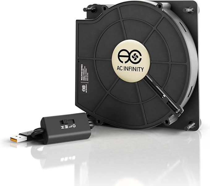AC Infinity MULTIFAN S2, Quiet 120mm USB Blower Fan with Speed Control, UL-Certified for Receiver DVR Xbox Modem AV Cabinet Cooling