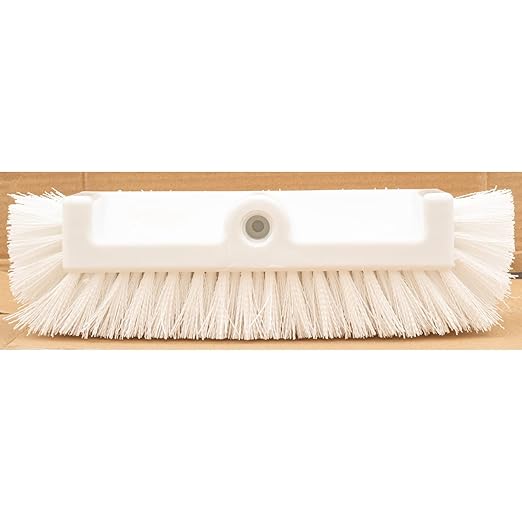 SPARTA Multi-Level Tile Scrub Brush 12" Wide Brush Head, Heavy-Duty Tile Cleaning Brush with End Bristles for Commercial Tiles, Tubs and Floor, Plastic, 12 Inches, White, (Pack of 12)
