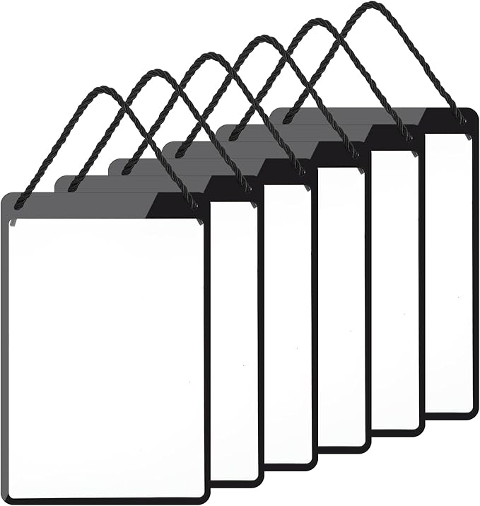 6 Pcs Business Retail Hanging Sign Holder 8.3 x 5.8 Inch Plastic Advertising Signage Sign Holder Craftsman's Stall Clear Poster Frame for Store Supermarket Exhibition Mall Restaurant Display