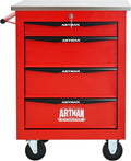 4-Drawer Heavy-Duty Rolling Tool Chest with Wheels & Steel Roof, Lockable Tool Chest Storage Cabinet for Garage, Workshop, Warehouse, and Repair Shop