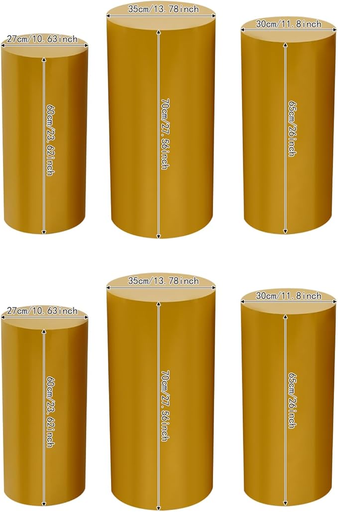 6Pcs Metal Pedestal Stand for Party, Large Gold Cake Stand, Pedestal Display Plinth Pillars for Wedding Ceremony Birthday Party Art Decor, Column Decorative Cube for Wedding Dessert Table Display