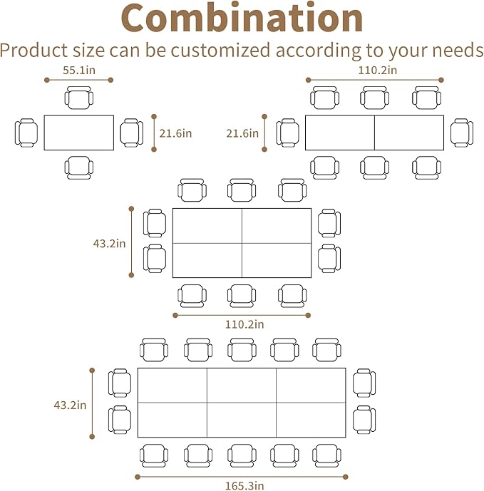Conference Table, Modern Folding Meeting Tables with Flip Top, Mobile Podcast Table with Four Locking Wheels, Large Training Table for Meeting Room, Office, Classroom (4, A, 61in)