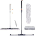 Dust Mop for Hardwood Floors 36" Commercial Industrial Cotton Floor Dust Mop with Extra 3 Mop Refill Pads 61 Inch Long Handle for Cleaning Office Garage Hardwood Warehouse Factory Mall Deck