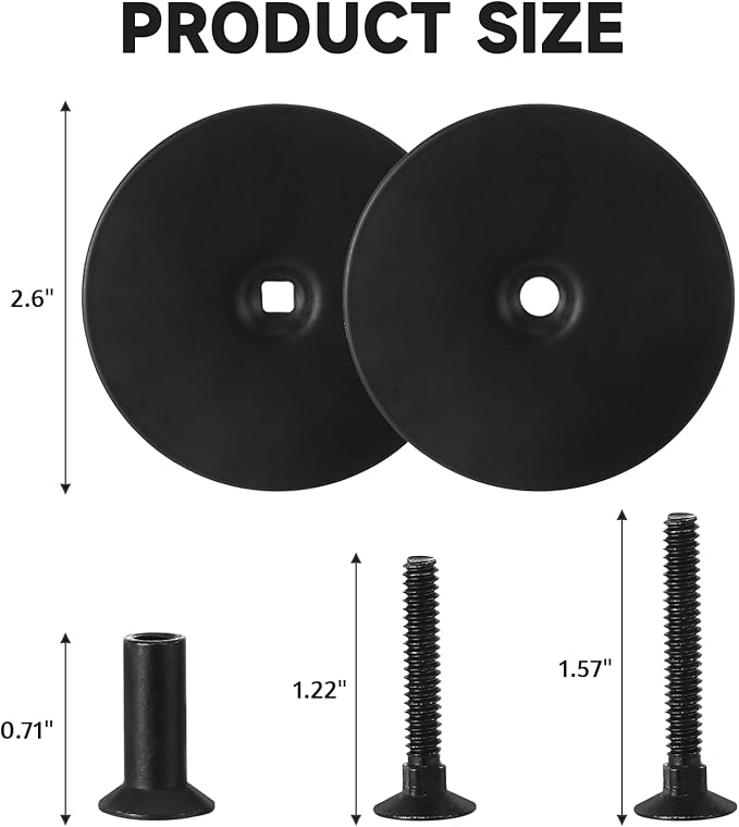 Door Hole Cover Plate, Door Knob Cover Door Knob Plate 2-5/8" Diameter Black Door Knob Covers Door Hole Filler Plate for Home Security (1, Black)