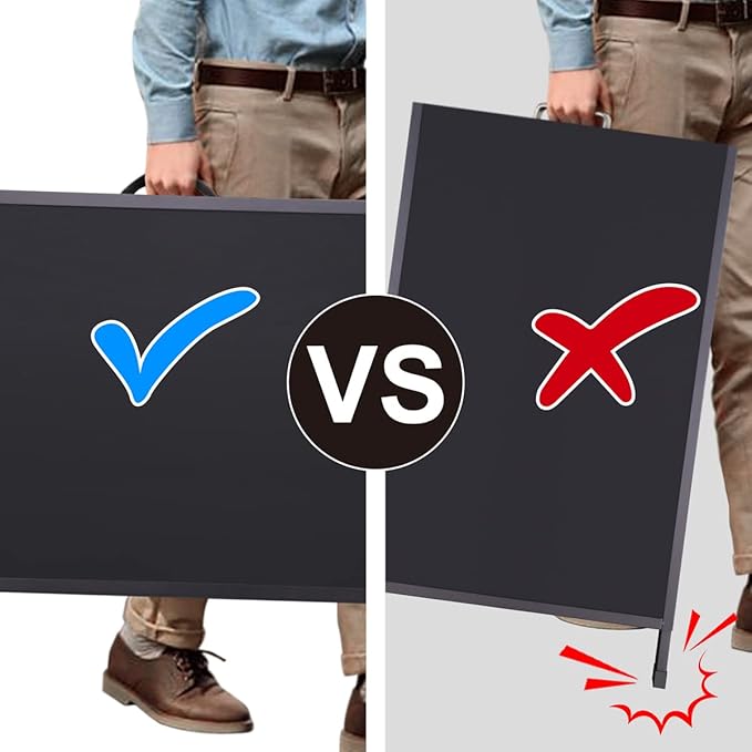 Heavy Duty Slide-in Folding A Frame Sign Sidewalk Sign 24x 36 Inch Steel Metal Double-Side Pavement sign Corrugated Plastic Poster (24x36 inch(Corrugated Plastic Sheets insert))