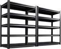 5-Tier Garage Shelving Heavy Duty, 3000LBS Metal Shelving Unit, Adjustable Garage Storage Shelves, Easy Assembly Steel Shelving, Utility Storage Rack Shelf for Warehouse, 72”H*45.7”W*20”D, 2 Pack