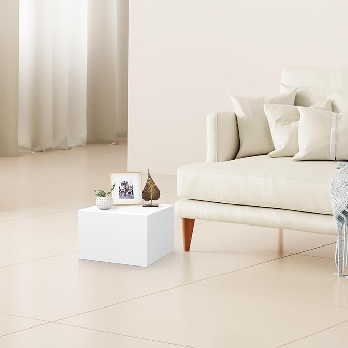 Cube Display Pedestal Stand for Bridal Shop, Square White Display Risers Columns, Party Event Decor Platform Base Showcase for Model Jewelry Clothing Shop Home Exhibition (11.8*11.8*7.87in)