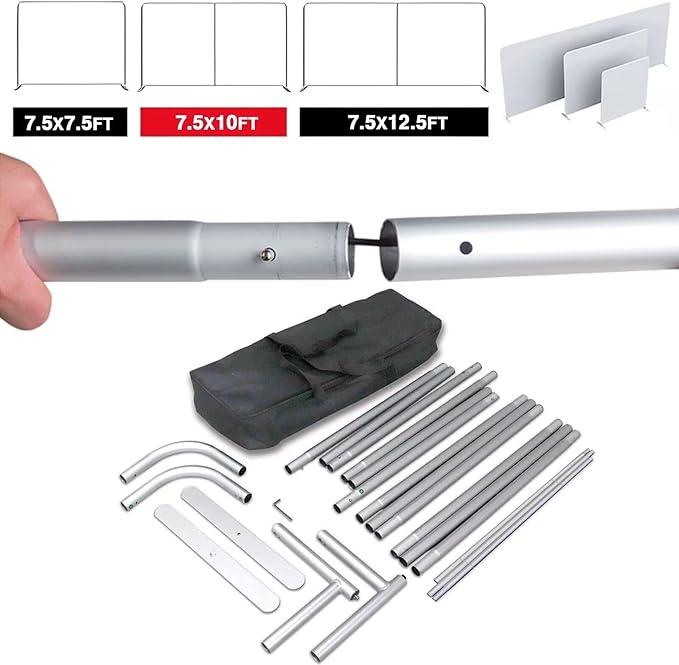 Custom Tension Fabric Display with Stand 7.5 x 20 FT Pop Up Display Trade Show Backdrop Large Portable Tradeshow Booth Display Banner for Business,Campuses, Weddings, Corporate
