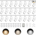 Dimmable 24-Pack GU10 White Track Lighting Kit with Dedicated Dimmer, All-in-One Plug in 3CCT Ceiling Spotlights with 26.2FT Track Rails, Accent Lighting for Home, Store, Moblie Cart and Office