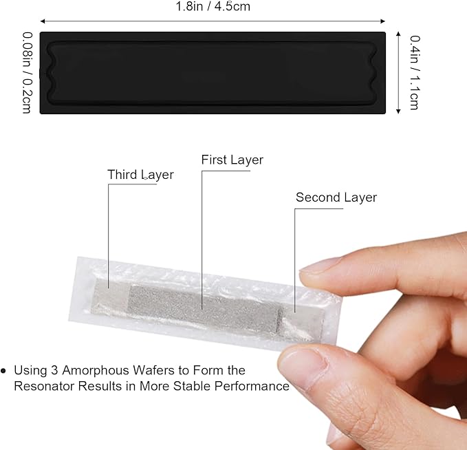 5000 Pieces of 58 kHz Acousto-Magnetic (AM) Security Tag Labels, Compatible with 58 kHz EAS Systems. Features Simulated Barcodes