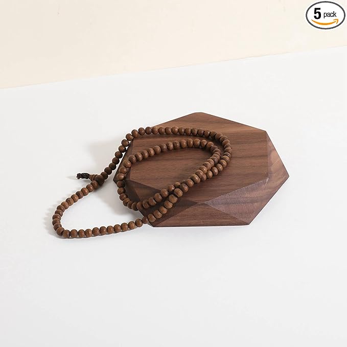 GemeShou single Walnut Jewelry display Tray for selling, Wooden hexagon display riser for jewelry, Jewelry retail shop display stand, photography props【Walnut Hexagon single Large】
