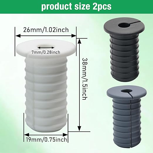 2pc Starlink Cable Grommet 3/4" Silicone Anti-Slip Waterproof Wall Hole Pass Through Split Cable Bushings for TV Wire Ethernet Cord, Starlink Cable Routing Kit Accessories,38mm/1.5"Ht, White