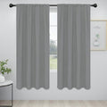 Easy-Going Rod Pocket Blackout Curtains for Bedroom, Room Darkening Window Curtains for Living Room, Thermal Insulated Noise Reduction Solid Window Drapes, 2 Panels(42x72 in, Light Gray)