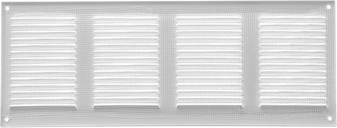 Repa Market 5-Pack Air Vent Cover 16x6 Inch (Outer Dimensions) White Galvanized Steel Louvered Grill Cover with Mesh Screen/Wall or Ceiling Vent/HVAC Register for Indoor and Outdoor Ventilation