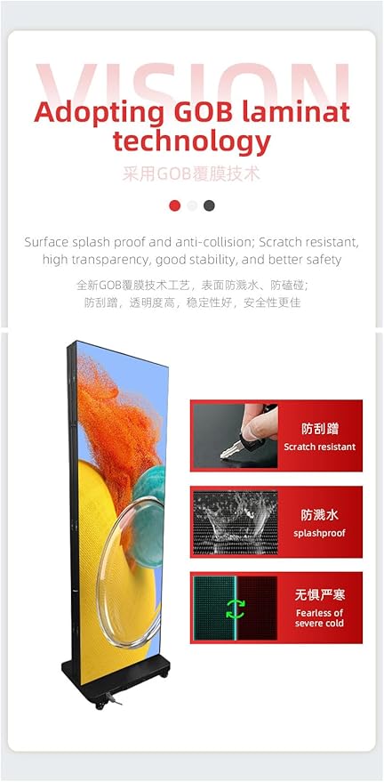 LED Digital Signage Display (P2.5 Spliceable LED Poster Screen, with Publishing System, Foldable Advertising Display Kiosk, Suitable for Events and Rental Scenarios, Supports WiFi/USB/HDMI)(90in-P2.5)