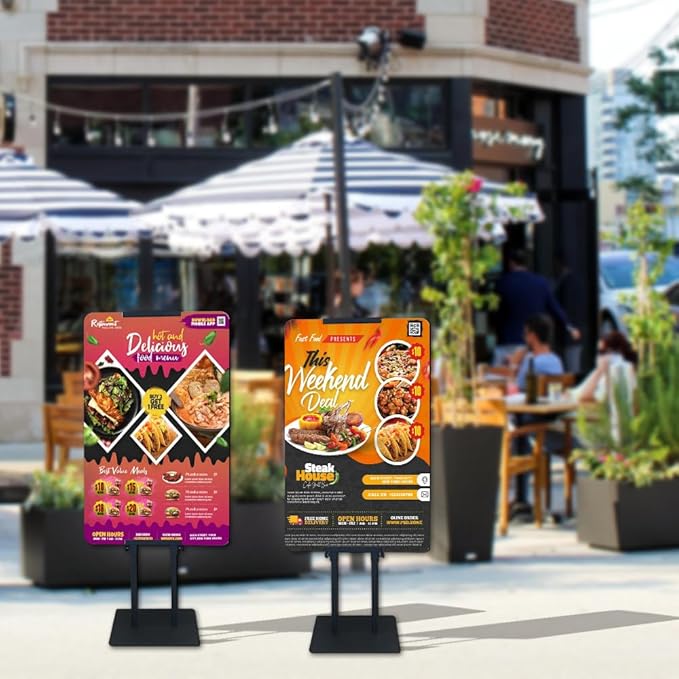 Heavy Duty Pedestal Poster Sign Stand for Display Double Sided Poster Stand Adjustable Height Up to 80 Inches w/ Non-Slip Base Floor Standing Sign Holder for Board & Foam Sign,Wedding,Restaurant