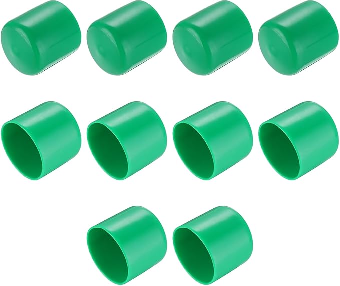 uxcell 10pcs Rubber End Caps 37mm(1 7/16") ID Vinyl Round End Cap Cover Screw Thread Protectors Dark Green