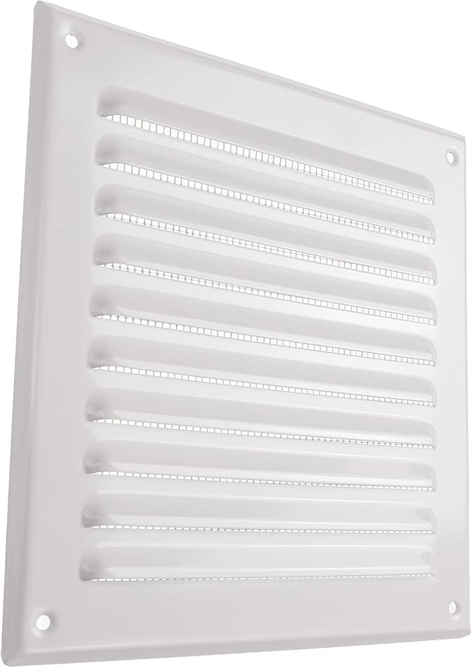 Vent Systems 6 x 6 Inch (Inner) - Pack of 5 - White Metal Soffit Vent Cover - Durable Square Air Vent Grille with Mesh Screen - Weather Resistant Ventilation Grill - Wall & Ceiling Indoor & Outdoor