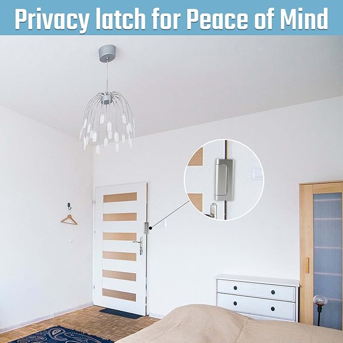 4PACK Home Security Door Reinforcement Lock Childproof, Add High Security to Home Prevent Unauthorized Entry, Aluminum Construction Finish, Frame Lock, Silver