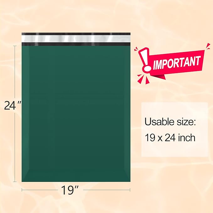 Famagic Poly Mailers 19x24 Inch 50pcs Shipping Bags Ultramarine Green Shipping Envelopes Self Seal Mailers Bags Waterproof and Tear-Proof Packaging Bags