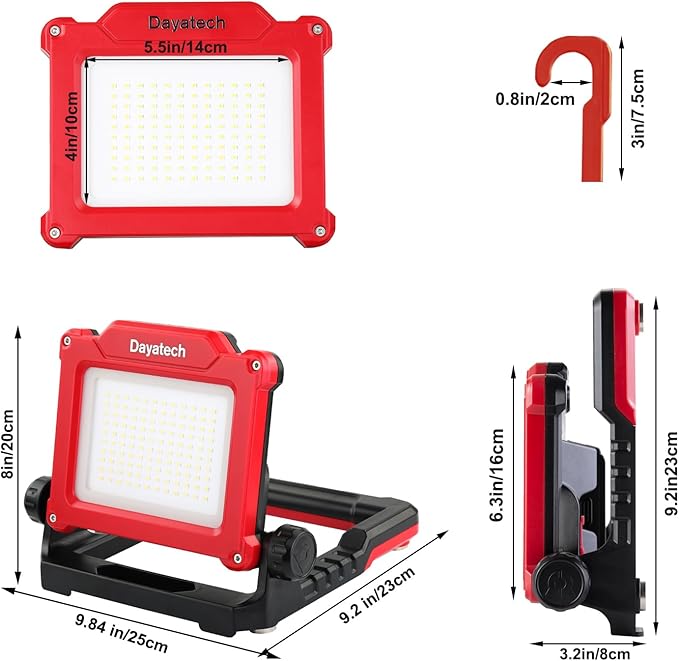 Rechargeable Cordless LED Work Light, 3500 LM, 25 W Compatible with DEWALT, Milwaukee, MAKITA, Bosch, Black&Decker, Porter Cable, Stanley Power Tool 18-21V Lithium Ion Battery(Light Only)