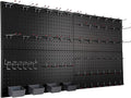 Peg Board for Wall 48x24 inch with 63 Pcs Hooks Accessories, Garage Storage Black Pegboard Wall Organizer, Metal Pegboard Panels with Hooks, Modular Mounted Control Peg Board Tool Organization
