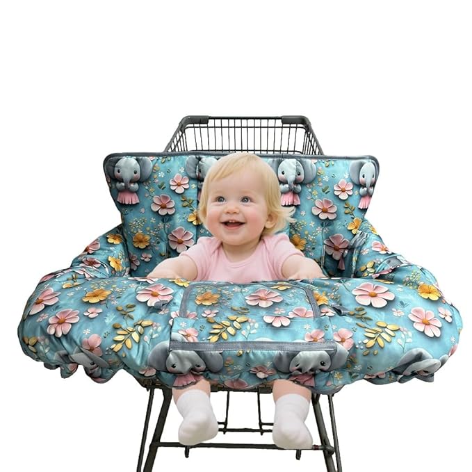 Shopping Cart Cover for Baby, Baby high Chair Cover, Elephant